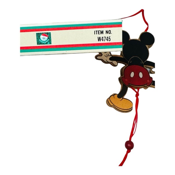 Vintage Walt Disney Mickey Mouse Kurt S Adler Wooden Christmas Ornament W4745 - Picture 8 of 8